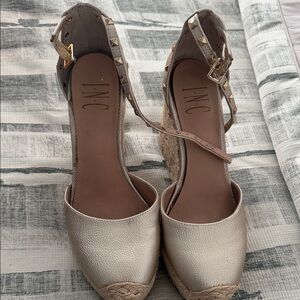 INC International Concepts Women's Metallic Espadrille Wedges
